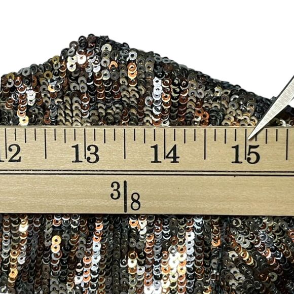 NWT Sam Edelman Sequin Blouse Size M Bronze Silver - Picture 13 of 16